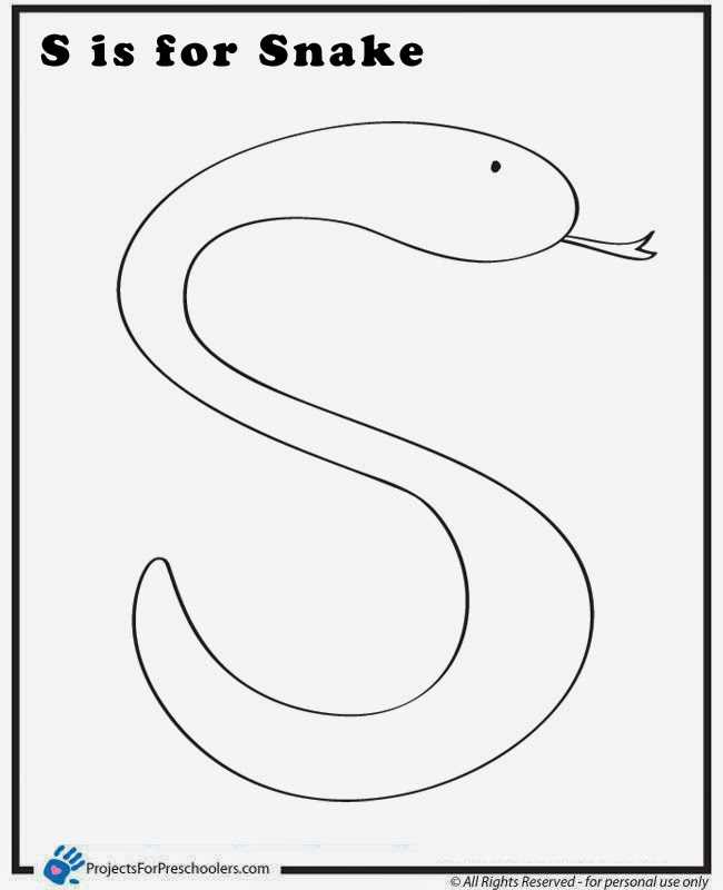 letter s snake craft template