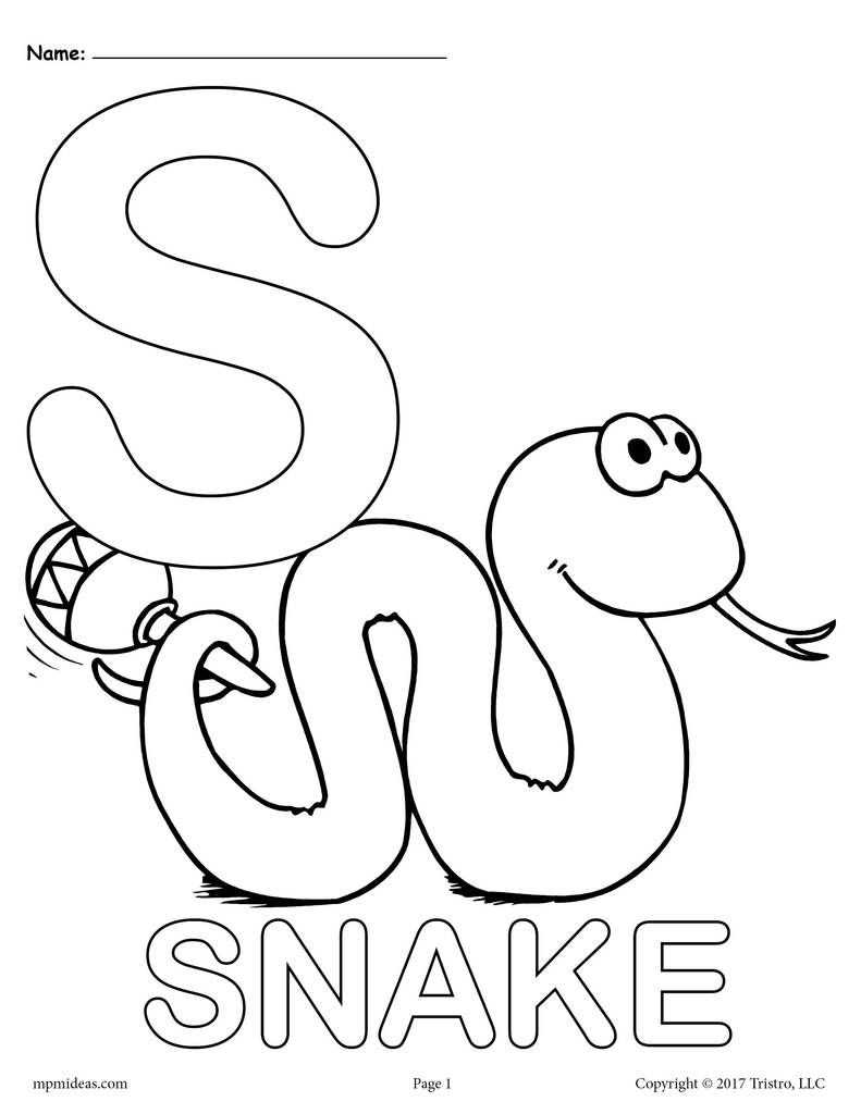 letter s snake template