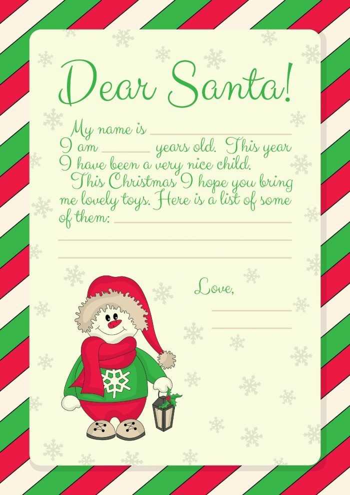 letter template for christmas