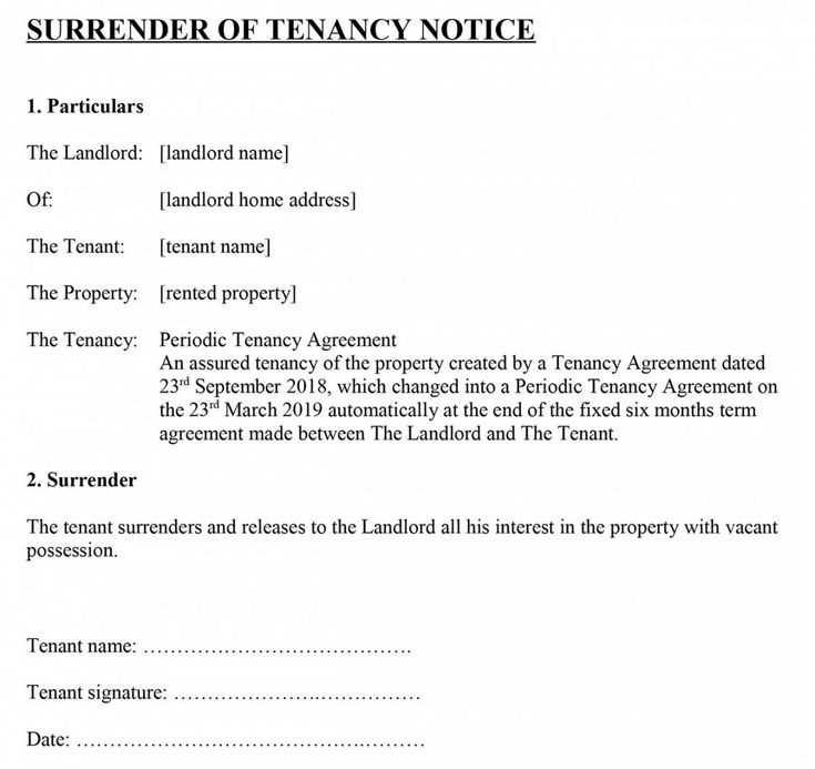 letter template for tenant notice