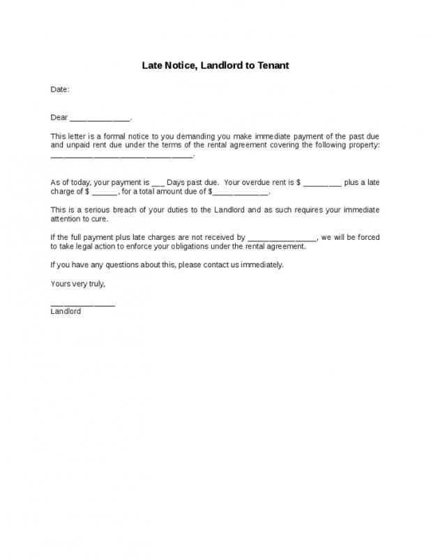 letter template for tenant notice