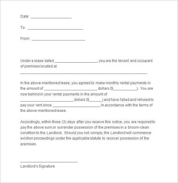 letter template for tenant notice