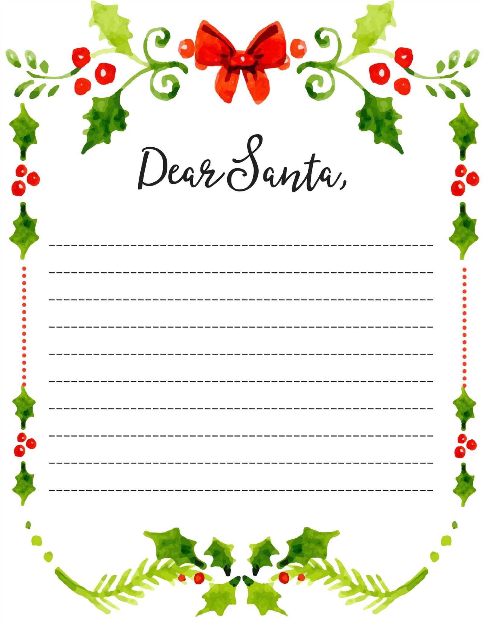 letter template to santa printable