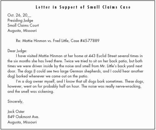 letter to clerk of court template