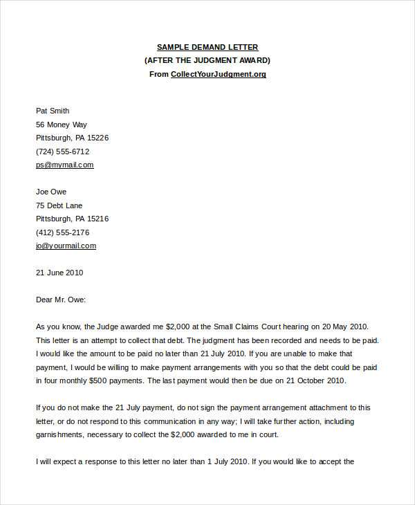 letter to court template