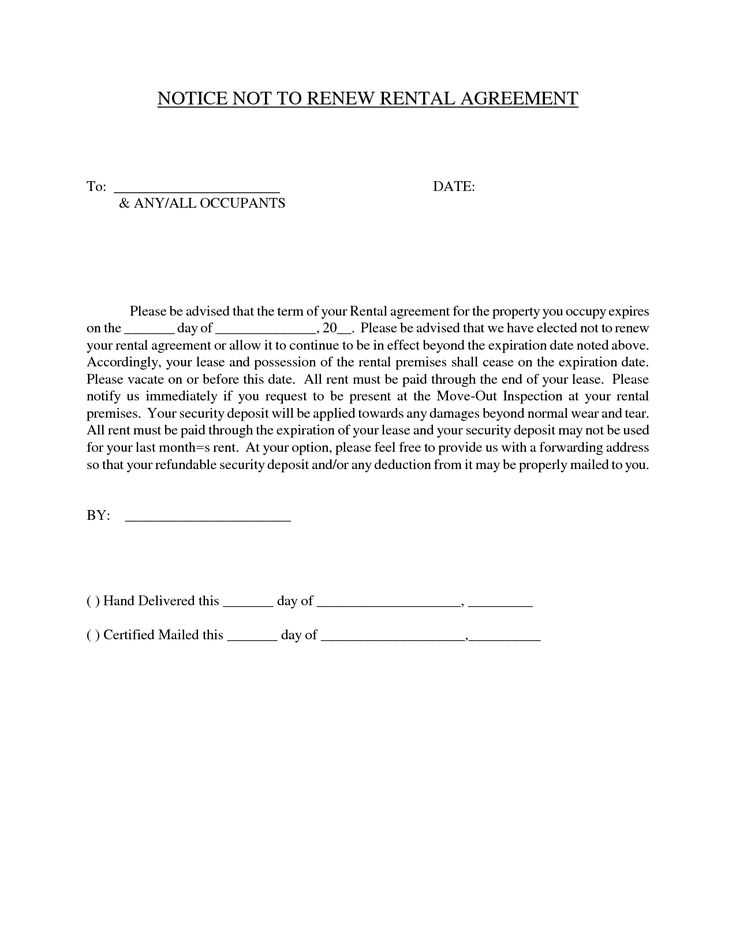 letter to landlord not renewing lease template