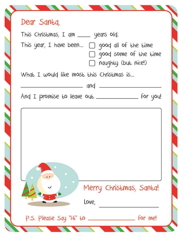 letter to santa template for preschoolers