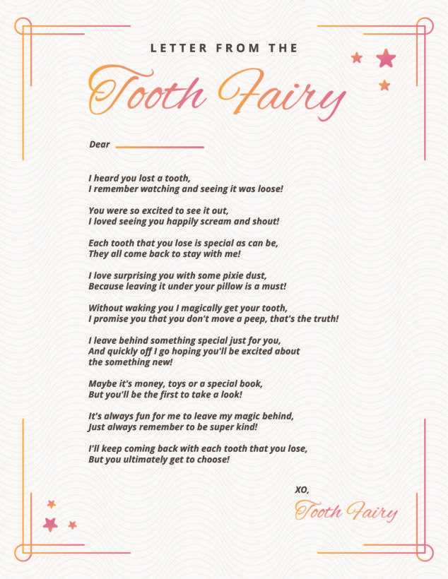 letter to the tooth fairy template