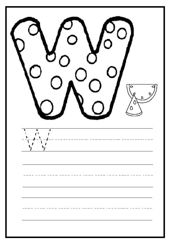 letter w template preschool