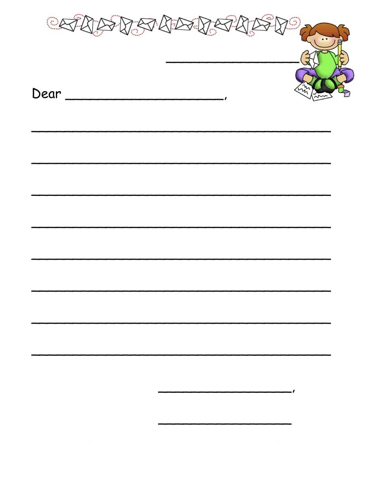 letter writing template for kids