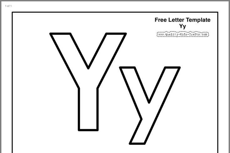 letter y template printable