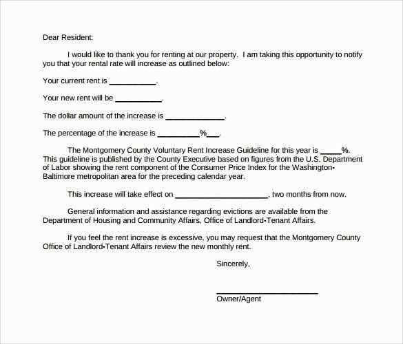 living rent free letter template