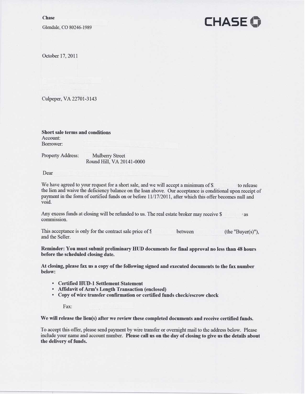 loan settlement letter template