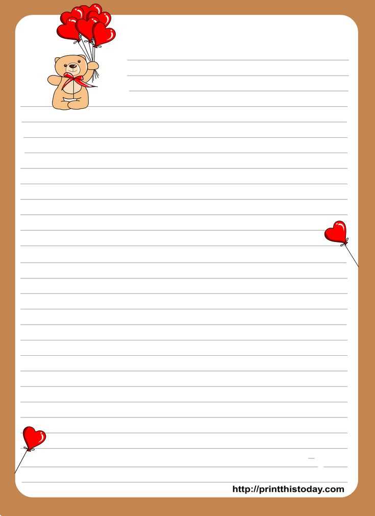 love letter template word