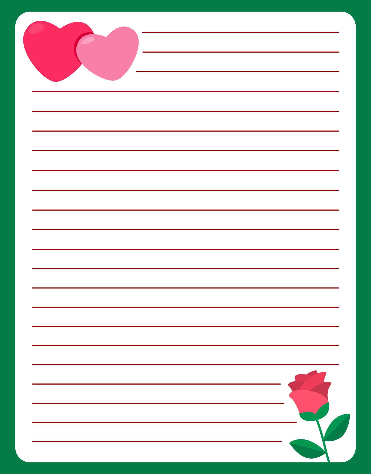 love letter template word