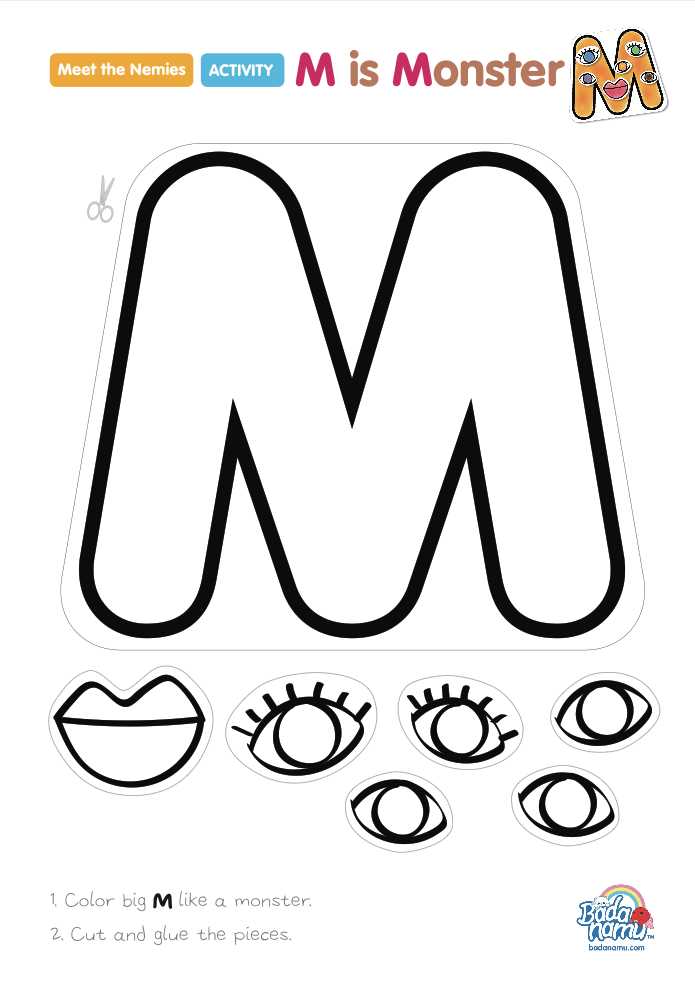 m&m letter m template