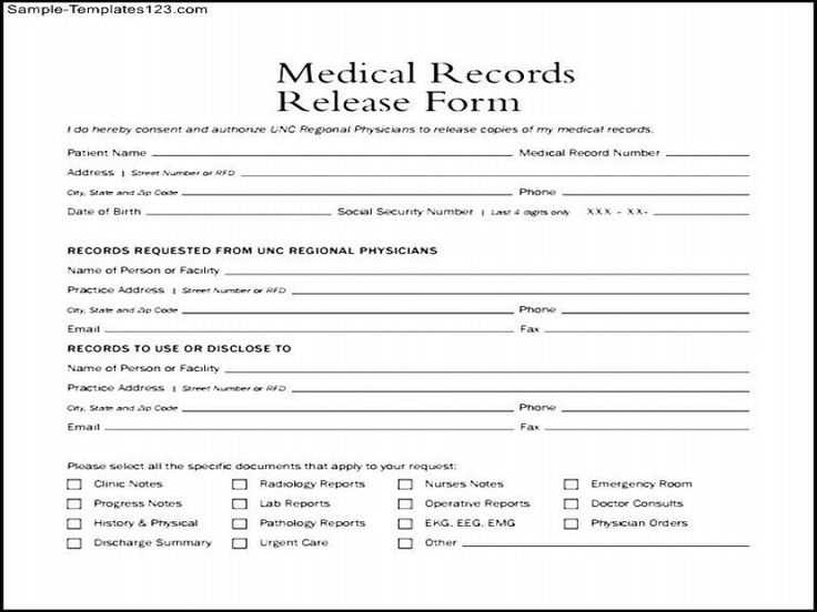 medical release letter template