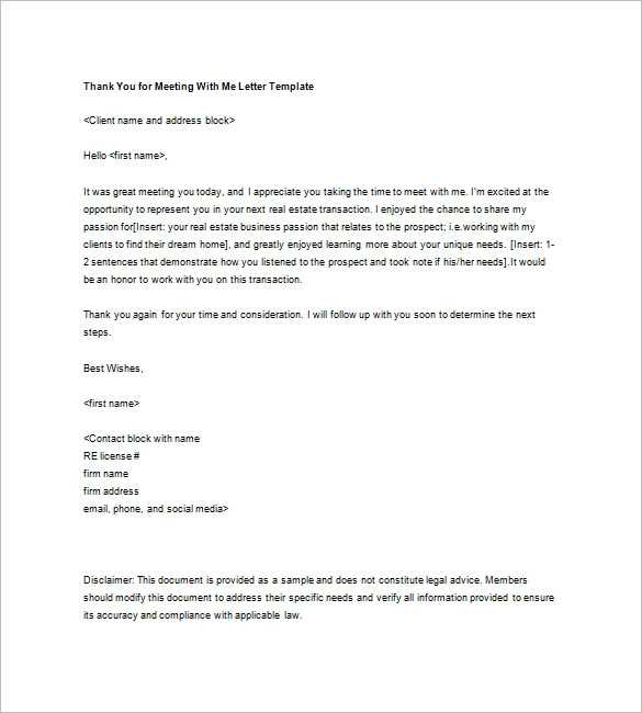 meeting letter template