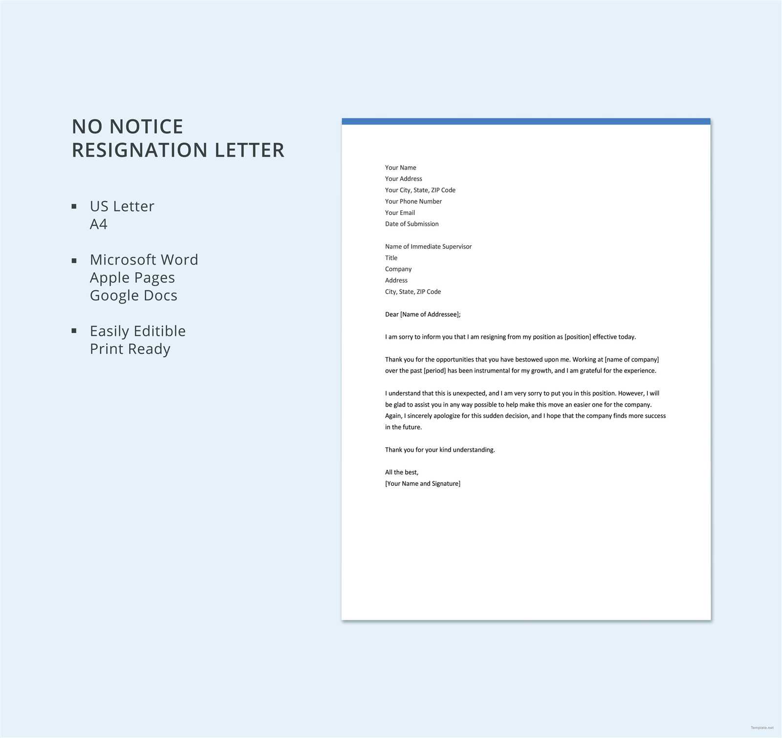 microsoft office resignation letter template