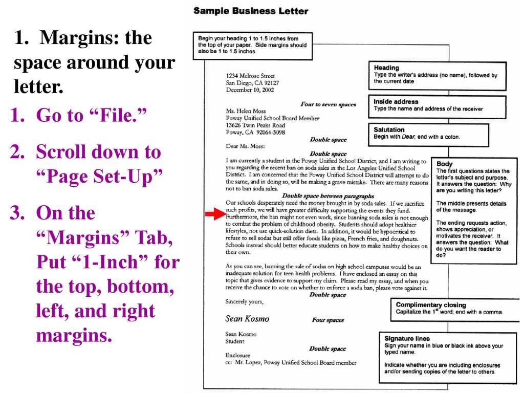 mla business letter template