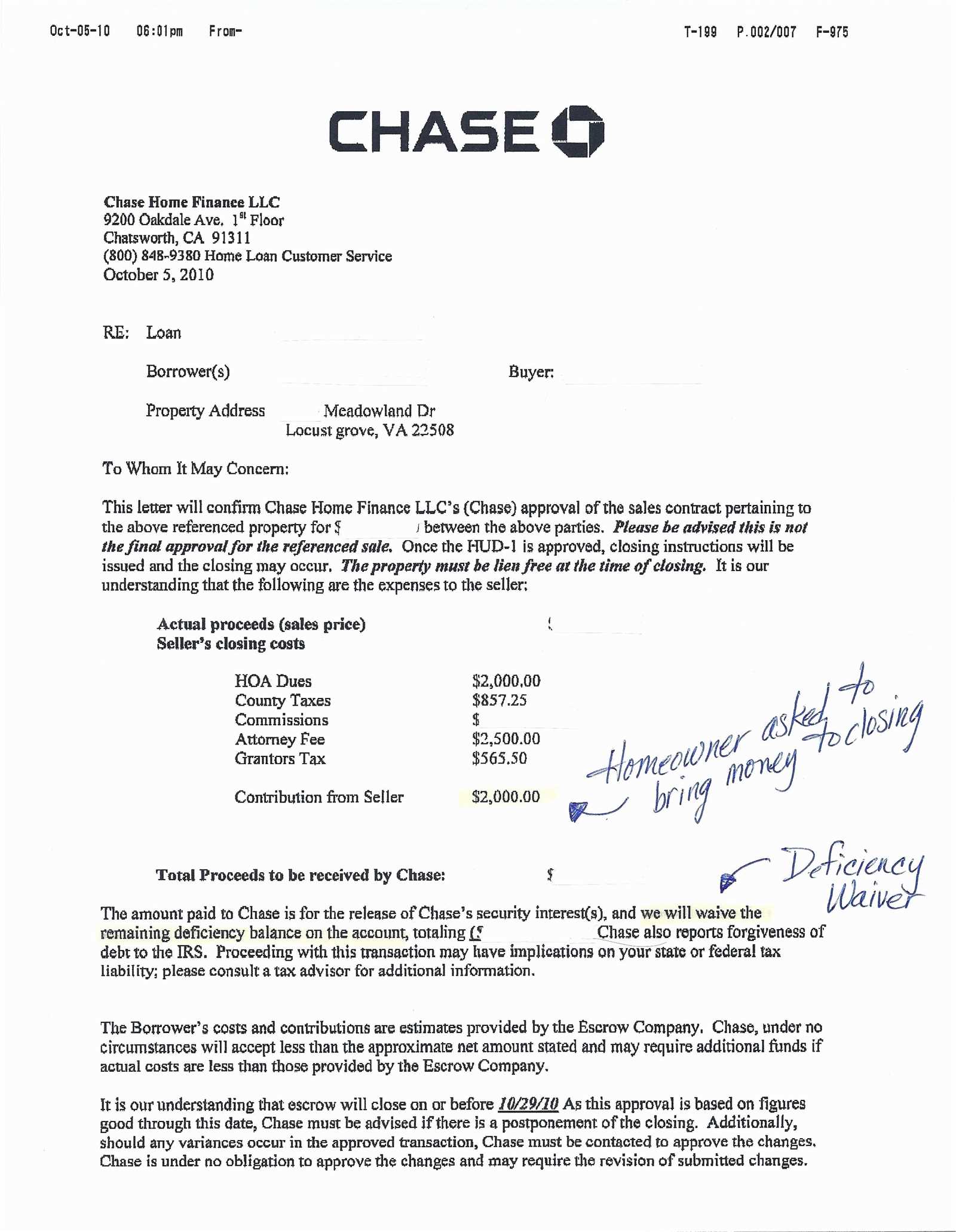 mortgage discharge letter template