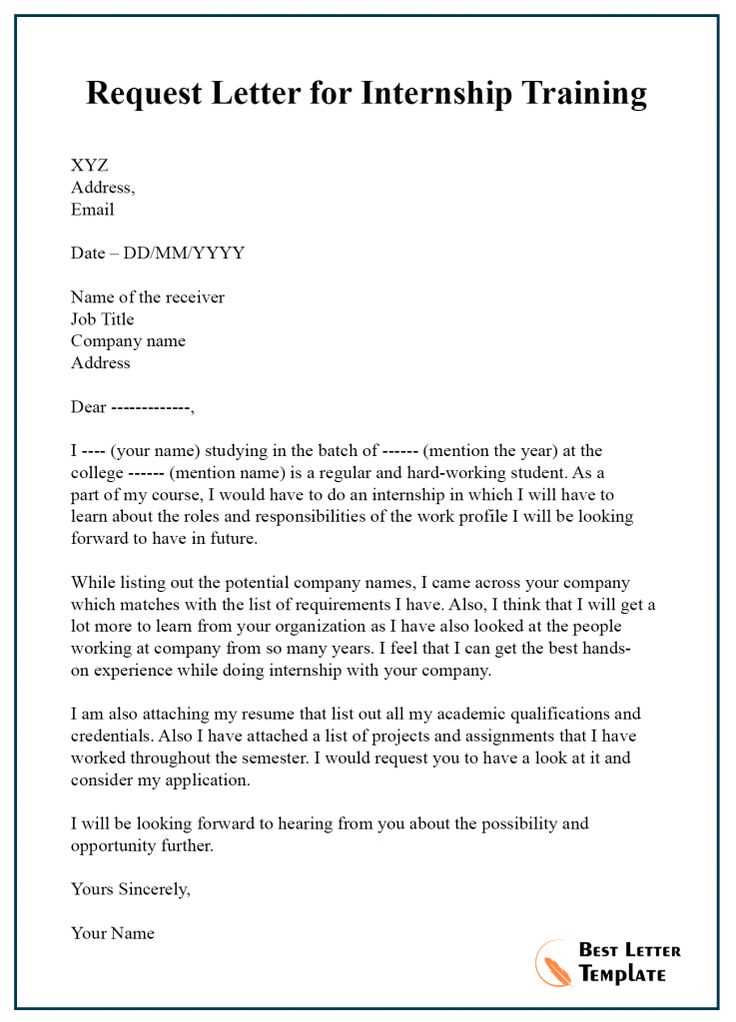 motivational letter for internship template