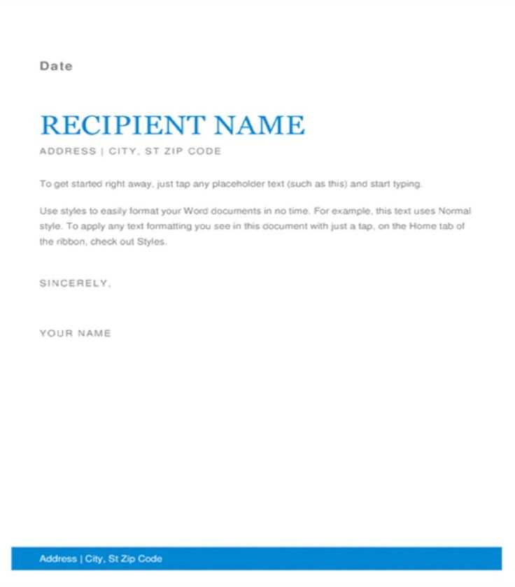 ms office business letter template