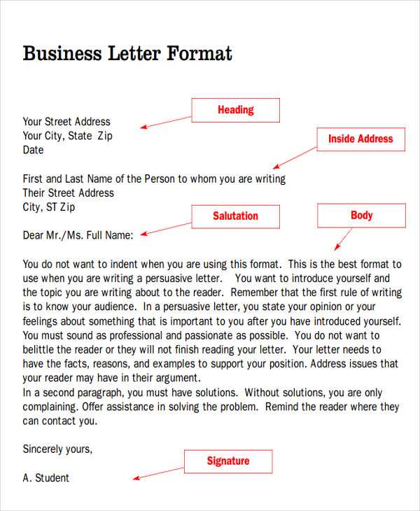 ms word business letter template