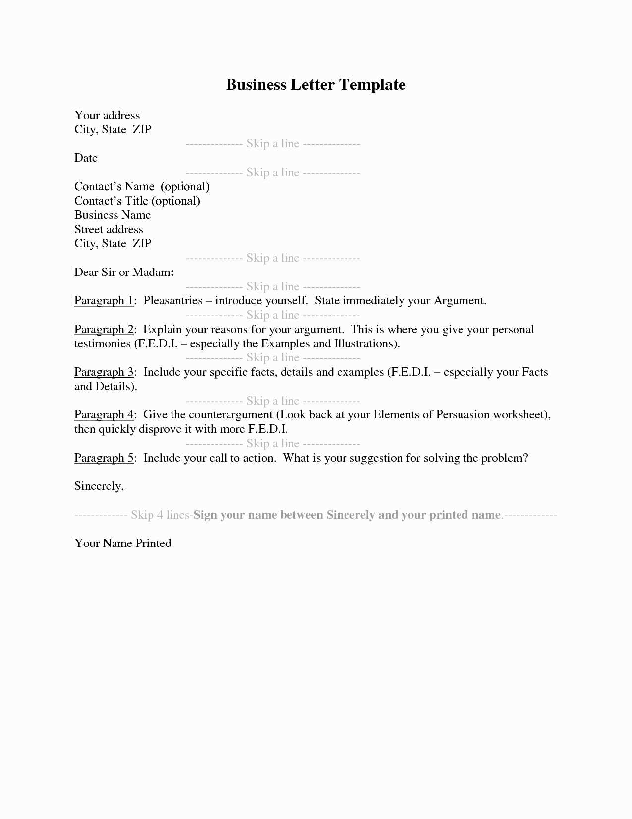new business letter template