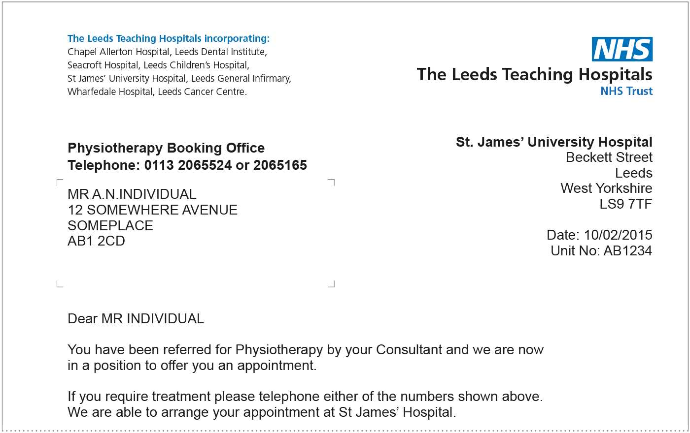 nhs hospital discharge letter template