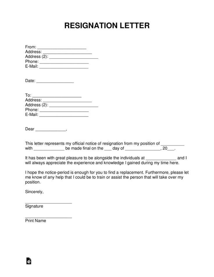 nice resignation letter template
