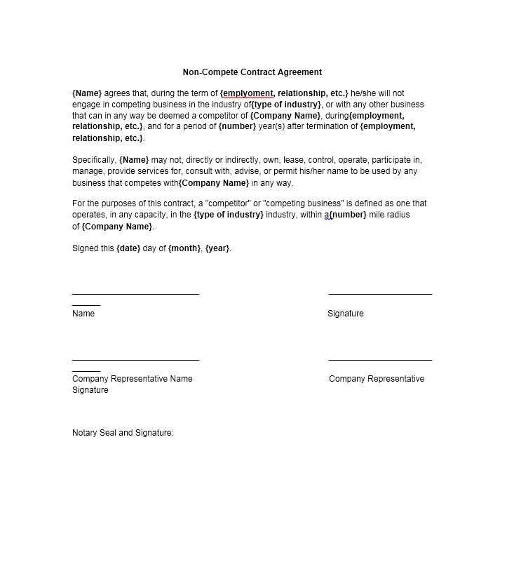 non compete release letter template