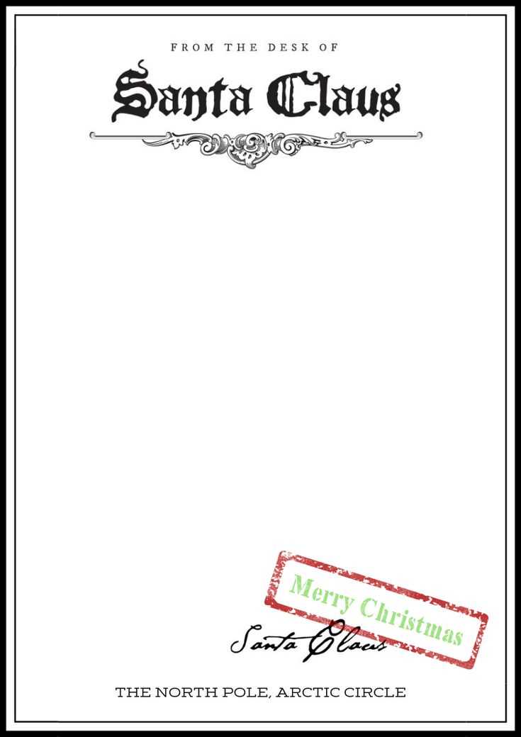 north pole template letter