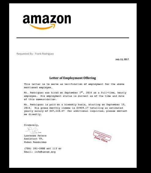 offer of employment letter template uk