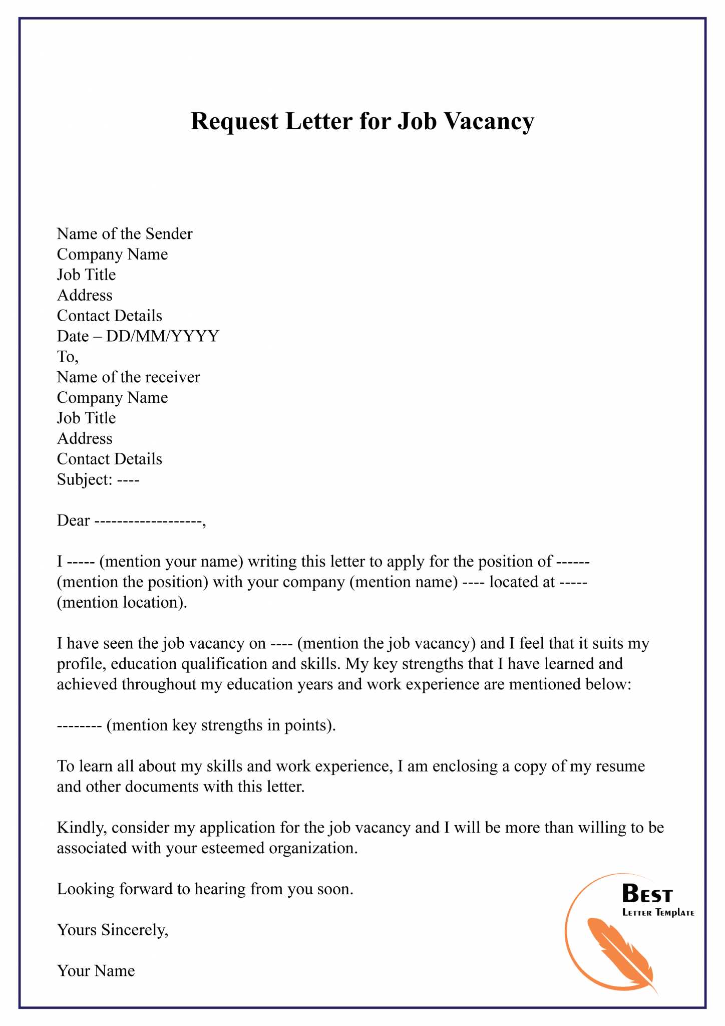 opportunity letter template