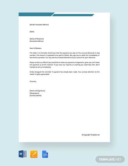 overdue payment reminder letter template