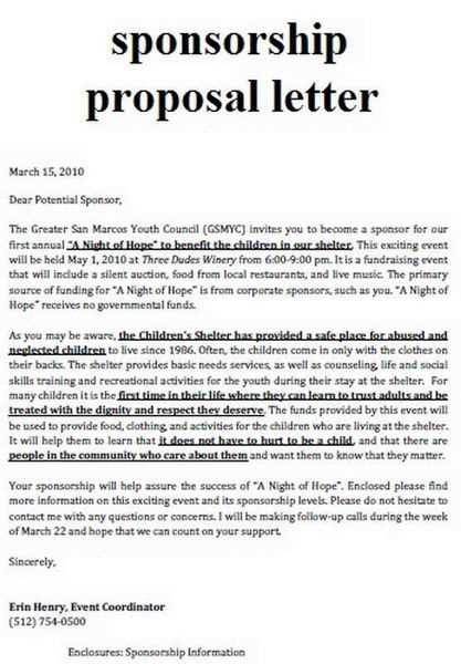 pageant sponsor letter template