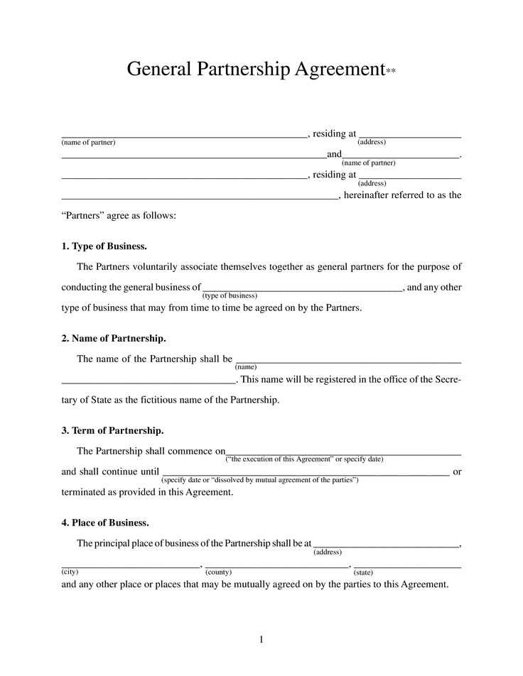 partnership agreement letter template