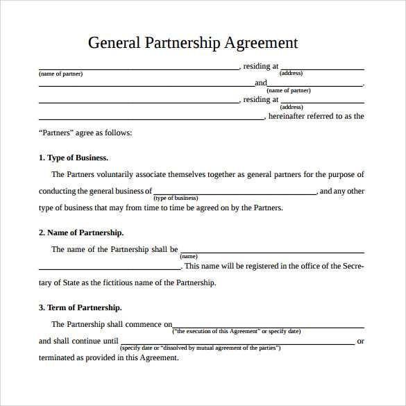 partnership agreement letter template