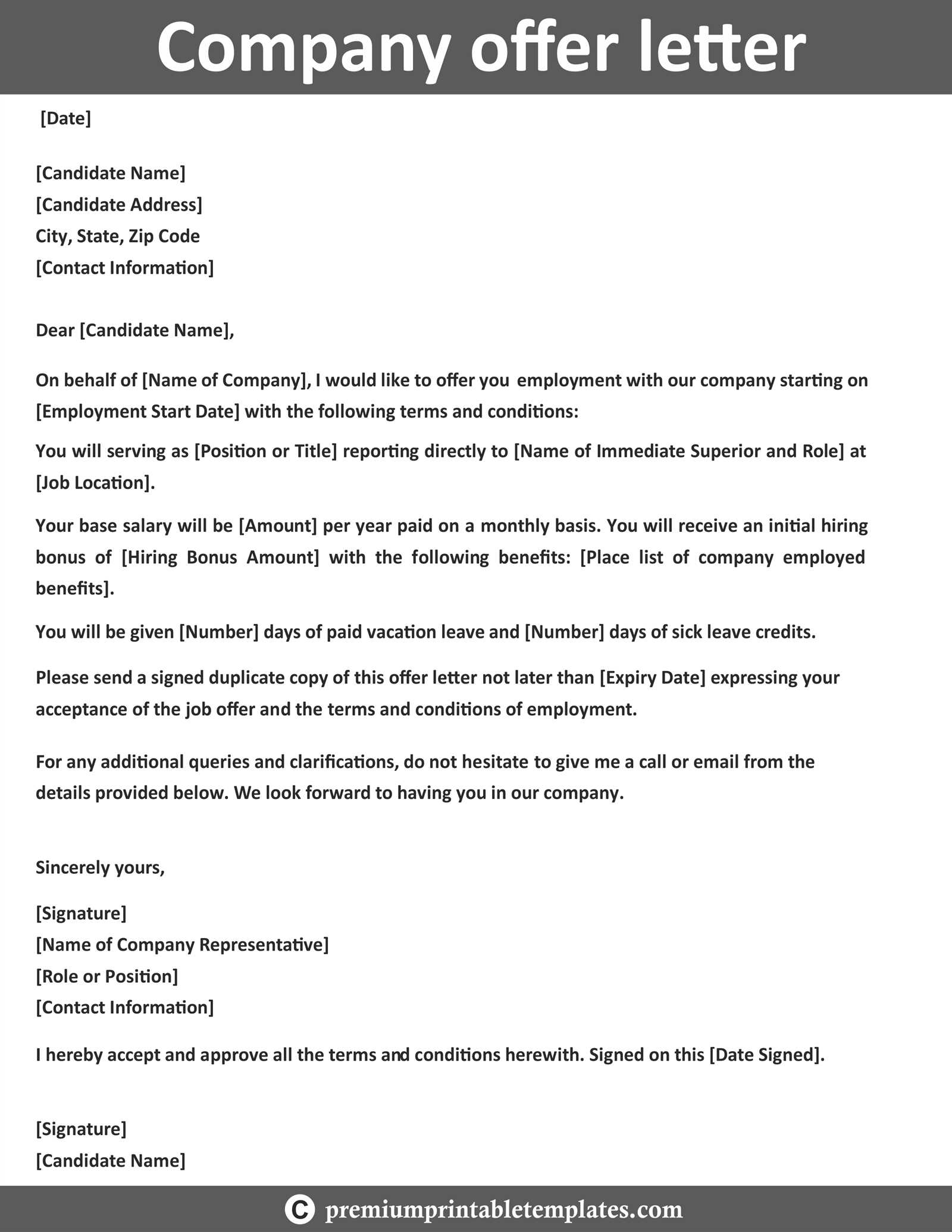 partnership offer letter template