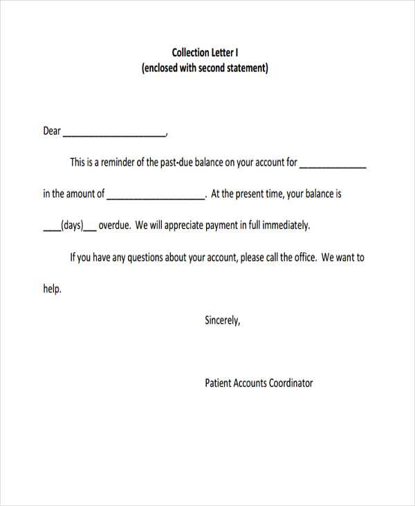 past due collections letter template