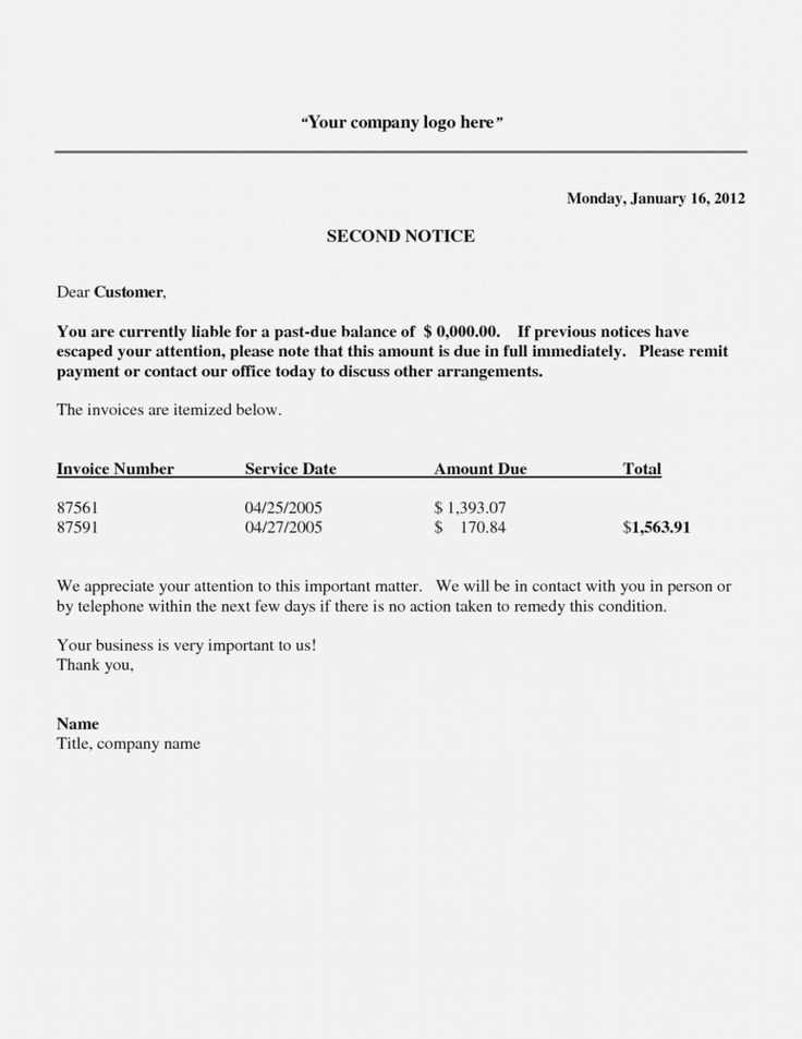 past due invoice letter template