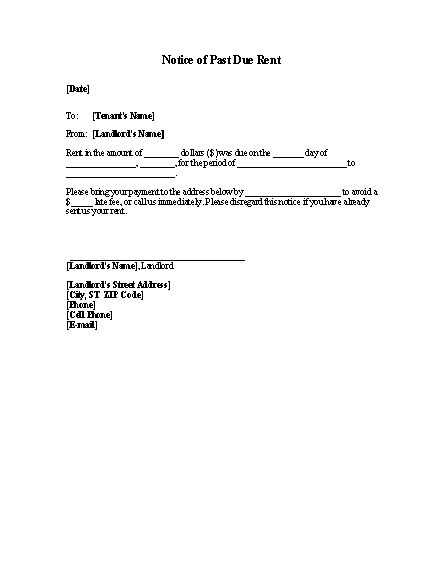 past due letter template word
