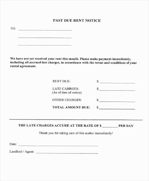 past due payment letter template