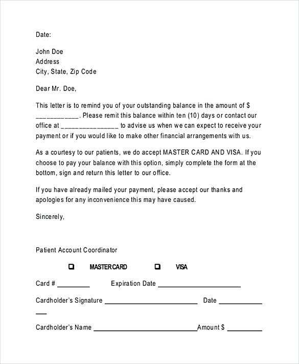 past due reminder letter template