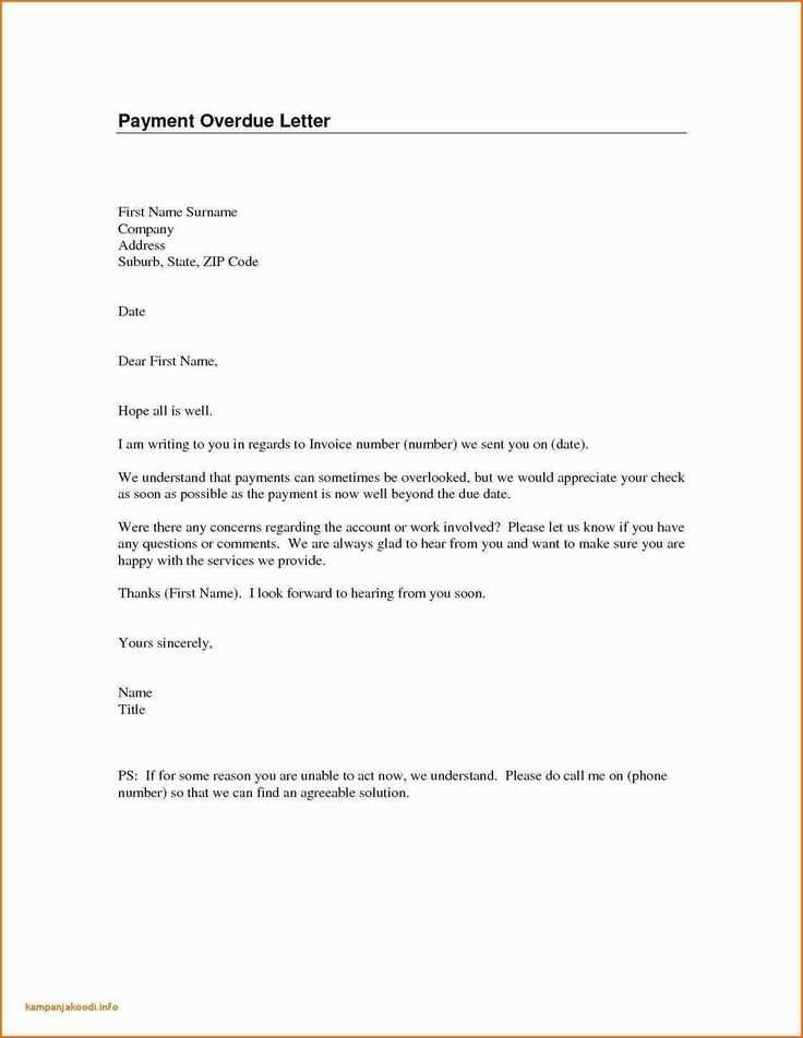 past due rent letter template