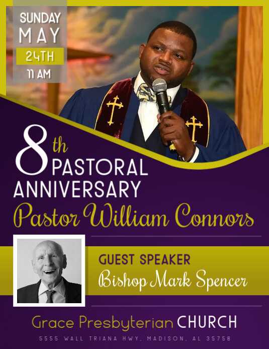 pastor anniversary invitation letter template