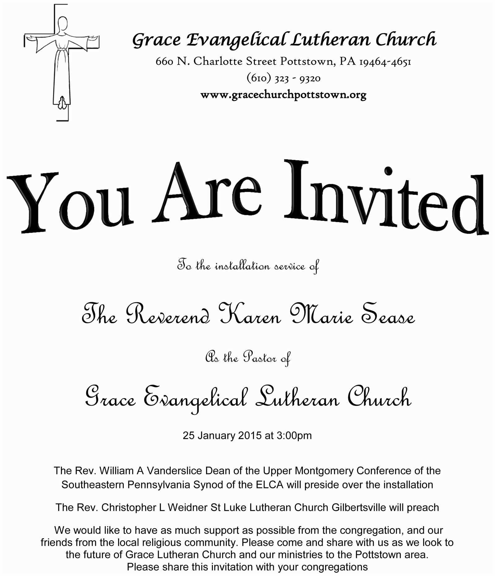 pastor anniversary invitation letter template