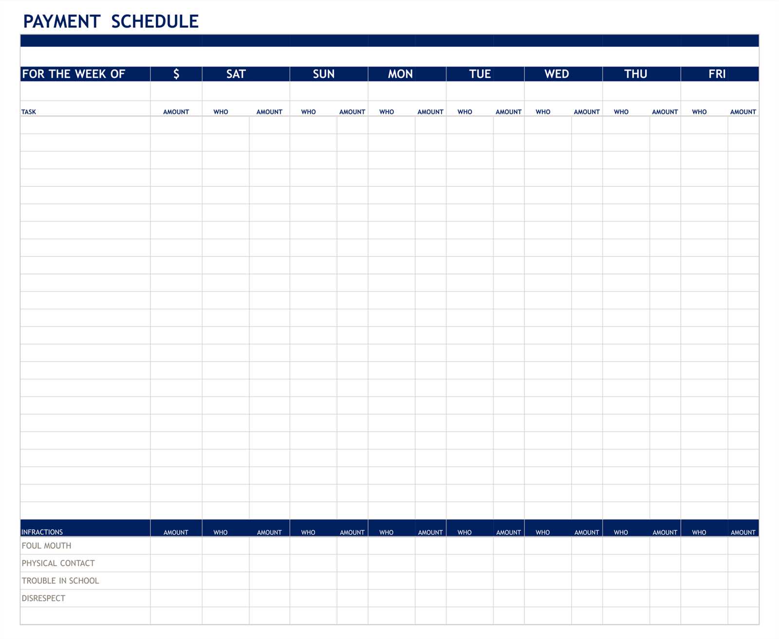 payment schedule letter template