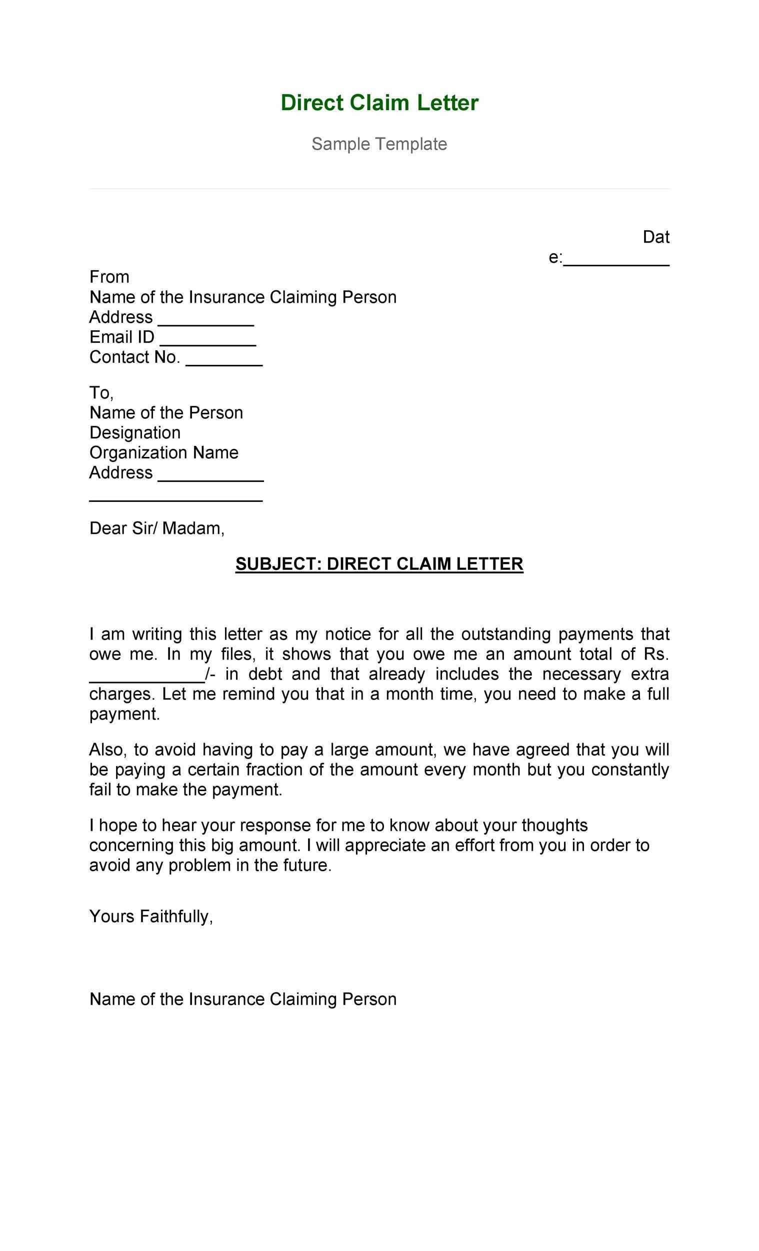 personal injury claim letter template uk